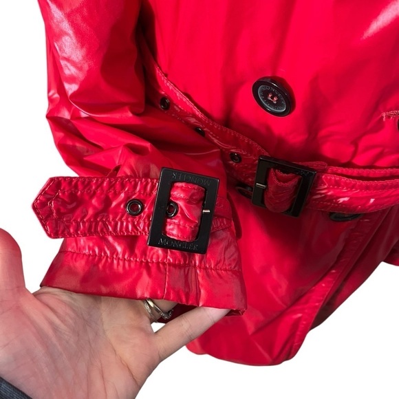 MONCLER Y2K Shiny Nylon Double Breasted Trench Coat Jacket - Picture 7 of 16